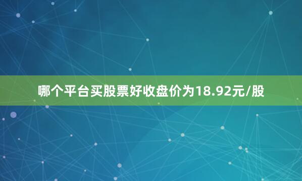 哪个平台买股票好收盘价为18.92元/股
