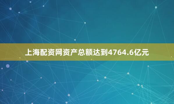 上海配资网资产总额达到4764.6亿元